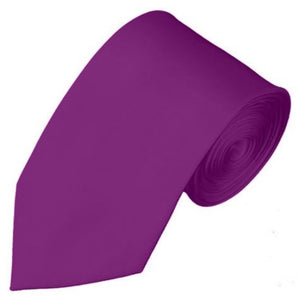 TheDapperTie Men's Solid Color Slim 2.75 Inch Wide And 58 Inch Long Neckties Neck Tie TheDapperTie Plum Violet  