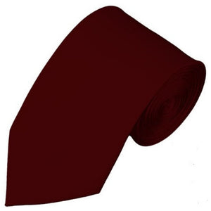 TheDapperTie Men's Solid Color Slim 2.75 Inch Wide And 58 Inch Long Neckties Neck Tie TheDapperTie Maroon  