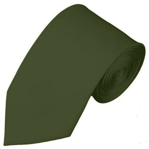 TheDapperTie Men's Solid Color Slim 2.75 Inch Wide And 58 Inch Long Neckties Neck Tie TheDapperTie Dark Olive  