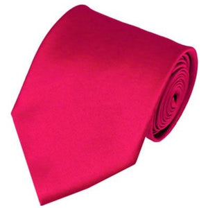 TheDapperTie Solid Color 3.5 Inch Wide And 62 Inch Extra Long Necktie For Big & Tall Men Neck Tie TheDapperTie Fuchsia  