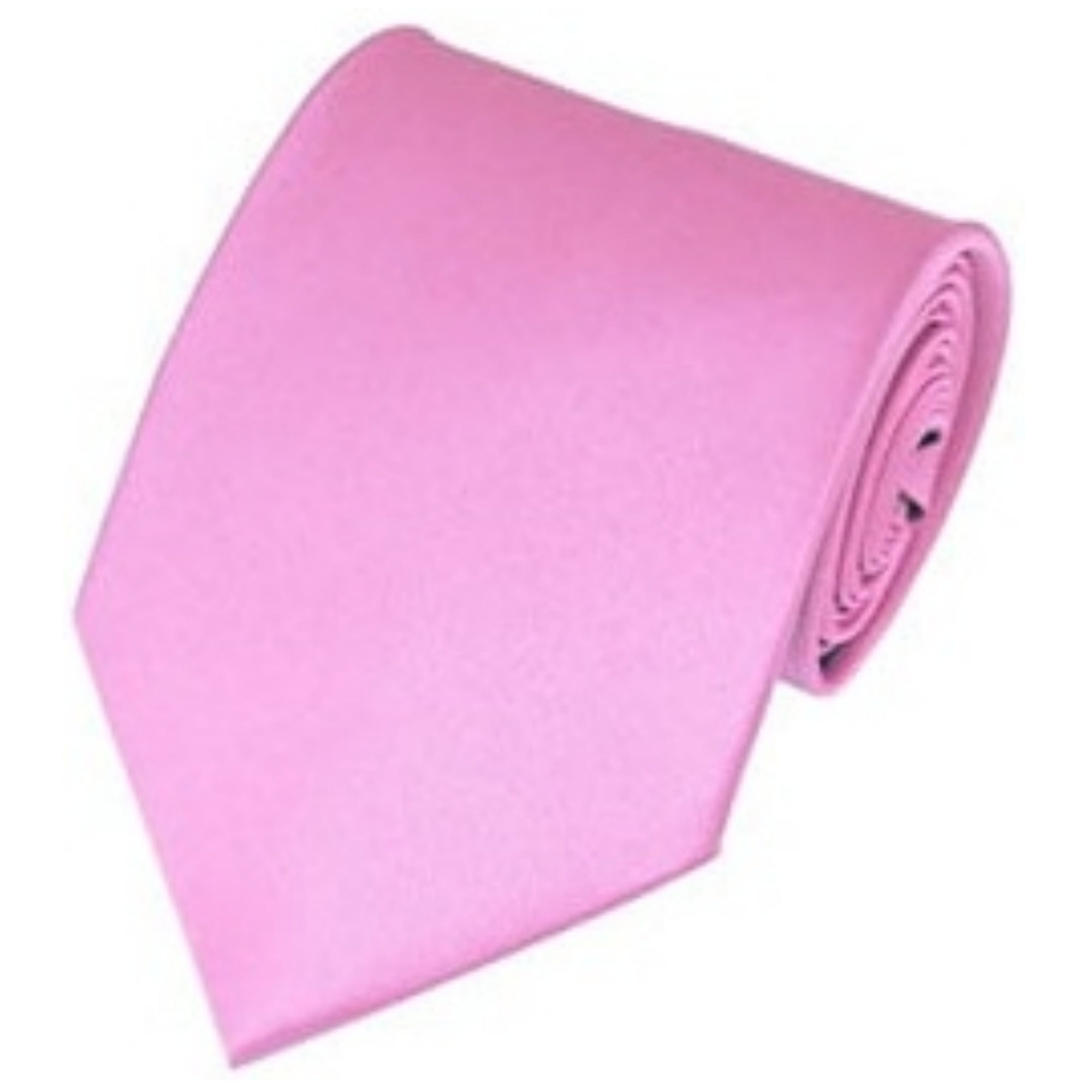 TheDapperTie Solid Color 3.5 Inch Wide And 62 Inch Extra Long Necktie For Big & Tall Men Neck Tie TheDapperTie Pink  