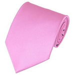 Load image into Gallery viewer, TheDapperTie Solid Color 3.5 Inch Wide And 62 Inch Extra Long Necktie For Big &amp; Tall Men Neck Tie TheDapperTie Pink  
