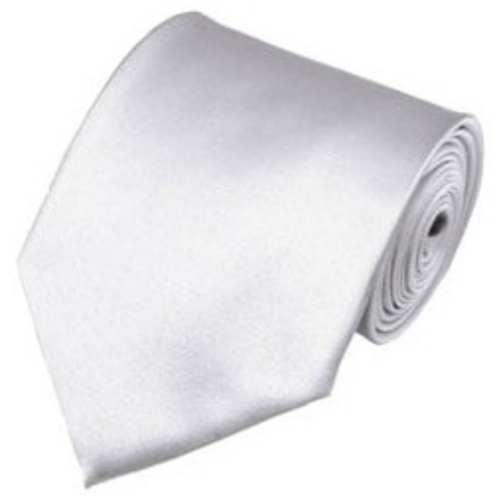 TheDapperTie Solid Color 3.5 Inch Wide And 62 Inch Extra Long Necktie For Big & Tall Men Neck Tie TheDapperTie White  