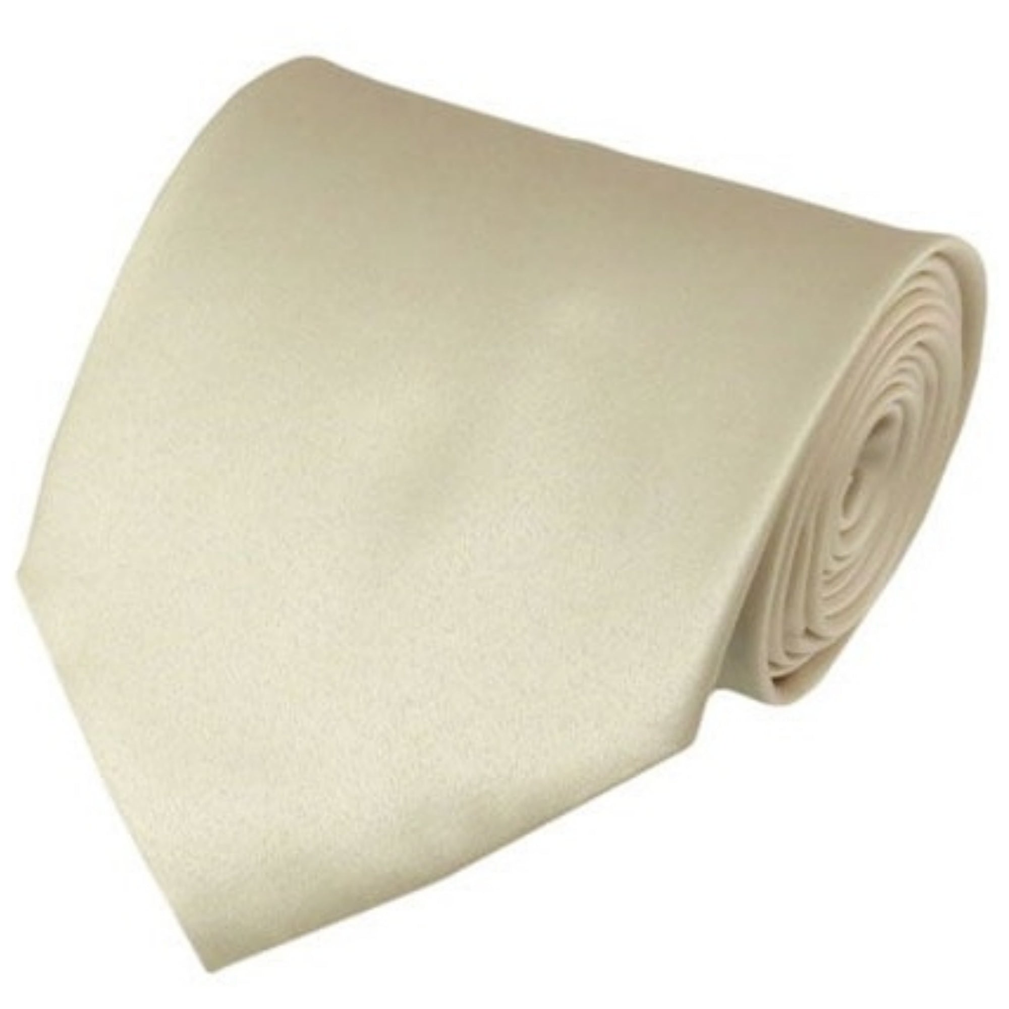 TheDapperTie Solid Color 3.5 Inch Wide And 62 Inch Extra Long Necktie For Big & Tall Men Neck Tie TheDapperTie Cream  