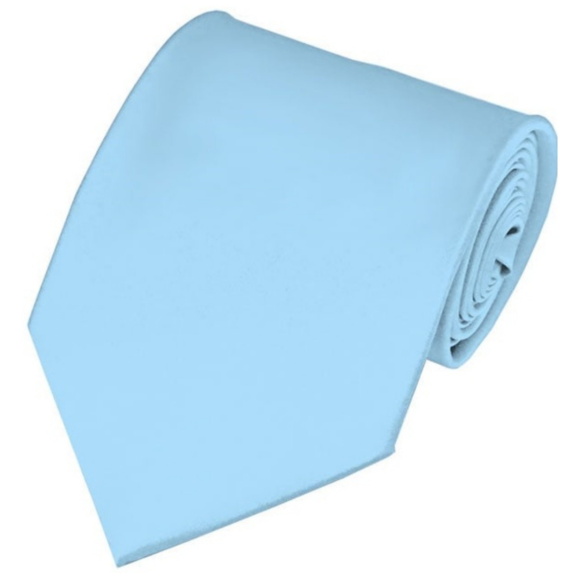 TheDapperTie Solid Color 3.5 Inch Wide And 62 Inch Extra Long Necktie For Big & Tall Men Neck Tie TheDapperTie Sky Blue  