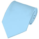 Load image into Gallery viewer, TheDapperTie Solid Color 3.5 Inch Wide And 62 Inch Extra Long Necktie For Big &amp; Tall Men Neck Tie TheDapperTie Sky Blue  
