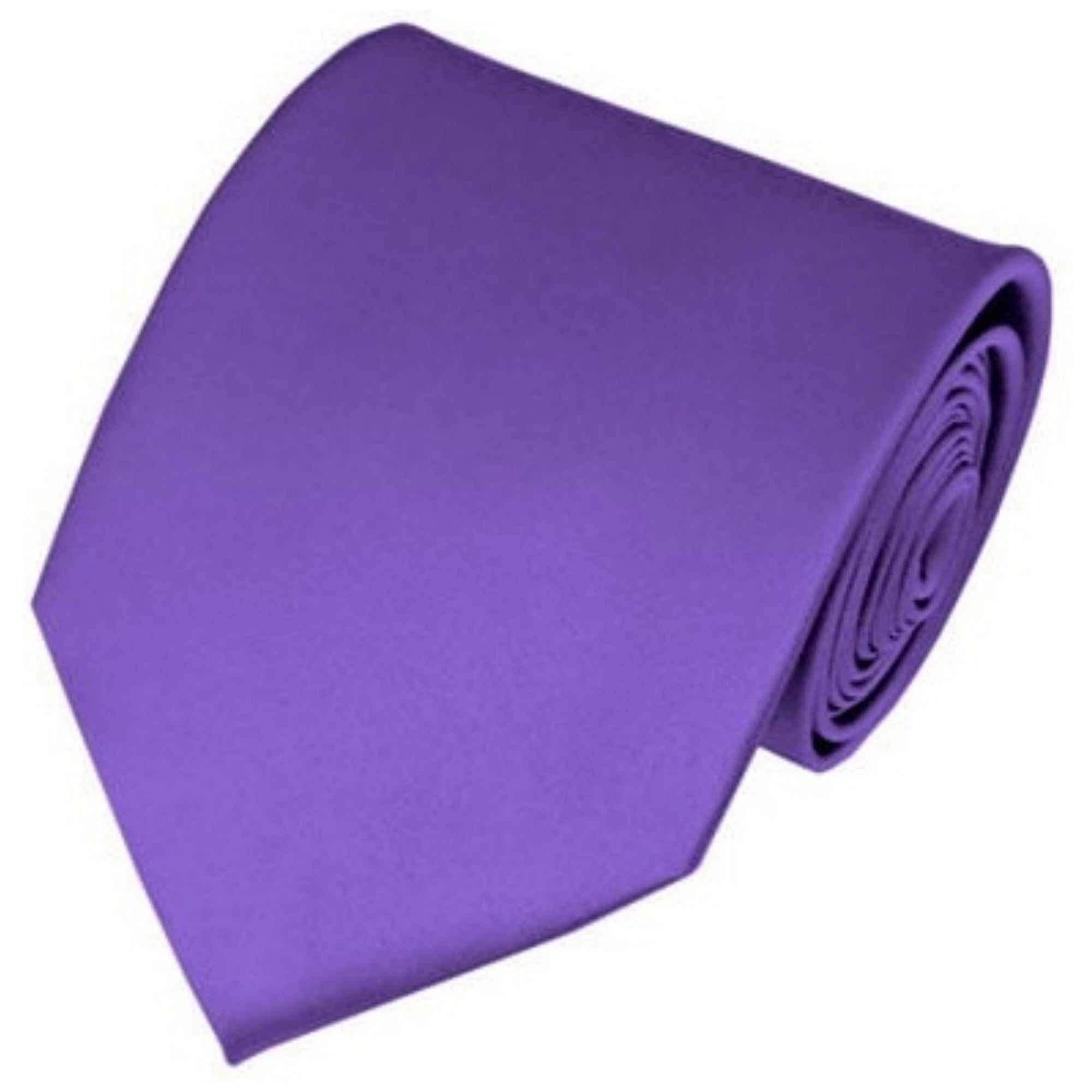 TheDapperTie Solid Color 3.5 Inch Wide And 62 Inch Extra Long Necktie For Big & Tall Men Neck Tie TheDapperTie Purple  