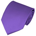 Load image into Gallery viewer, TheDapperTie Solid Color 3.5 Inch Wide And 62 Inch Extra Long Necktie For Big &amp; Tall Men Neck Tie TheDapperTie Purple  
