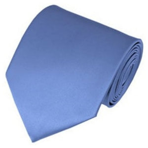 TheDapperTie Solid Color 3.5 Inch Wide And 62 Inch Extra Long Necktie For Big & Tall Men Neck Tie TheDapperTie Steel Blue  