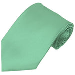 Load image into Gallery viewer, TheDapperTie Solid Color 3.5 Inch Wide And 62 Inch Extra Long Necktie For Big &amp; Tall Men Neck Tie TheDapperTie Mint Green  
