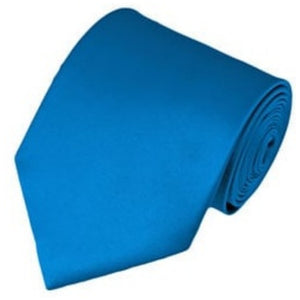 TheDapperTie Solid Color 3.5 Inch Wide And 62 Inch Extra Long Necktie For Big & Tall Men Neck Tie TheDapperTie Peacock Blue  