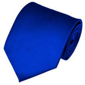 TheDapperTie Solid Color 3.5 Inch Wide And 62 Inch Extra Long Necktie For Big & Tall Men Neck Tie TheDapperTie Royal Blue  