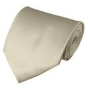 TheDapperTie Solid Color 3.5 Inch Wide And 62 Inch Extra Long Necktie For Big & Tall Men Neck Tie TheDapperTie Beige  