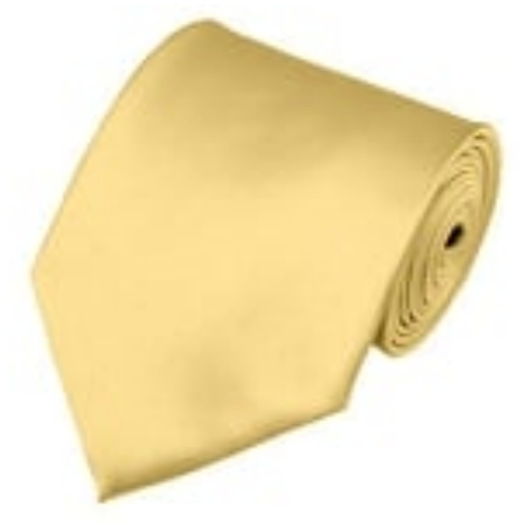 TheDapperTie Solid Color 3.5 Inch Wide And 62 Inch Extra Long Necktie For Big & Tall Men Neck Tie TheDapperTie Light Yellow  