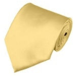 Load image into Gallery viewer, TheDapperTie Solid Color 3.5 Inch Wide And 62 Inch Extra Long Necktie For Big &amp; Tall Men Neck Tie TheDapperTie Light Yellow  
