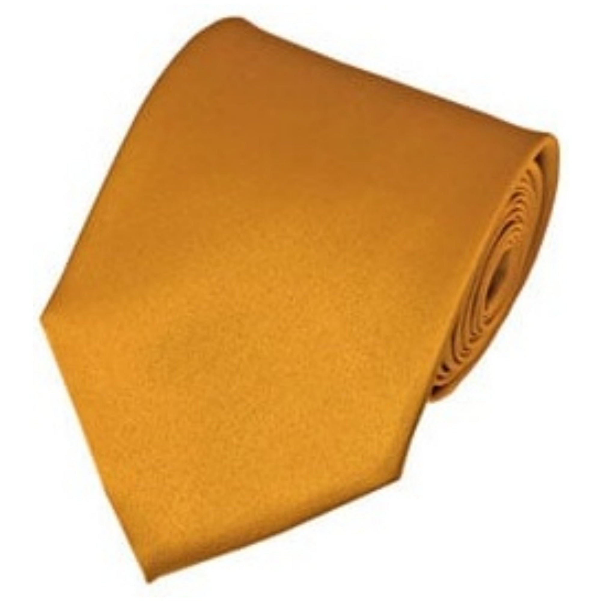 TheDapperTie Solid Color 3.5 Inch Wide And 62 Inch Extra Long Necktie For Big & Tall Men Neck Tie TheDapperTie Gold  