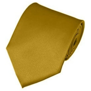 TheDapperTie Solid Color 3.5 Inch Wide And 62 Inch Extra Long Necktie For Big & Tall Men Neck Tie TheDapperTie Mustard  