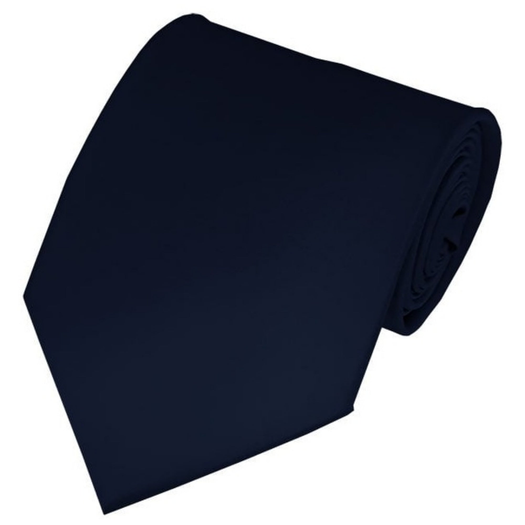 TheDapperTie Solid Color 3.5 Inch Wide And 62 Inch Extra Long Necktie For Big & Tall Men Neck Tie TheDapperTie Navy Blue  