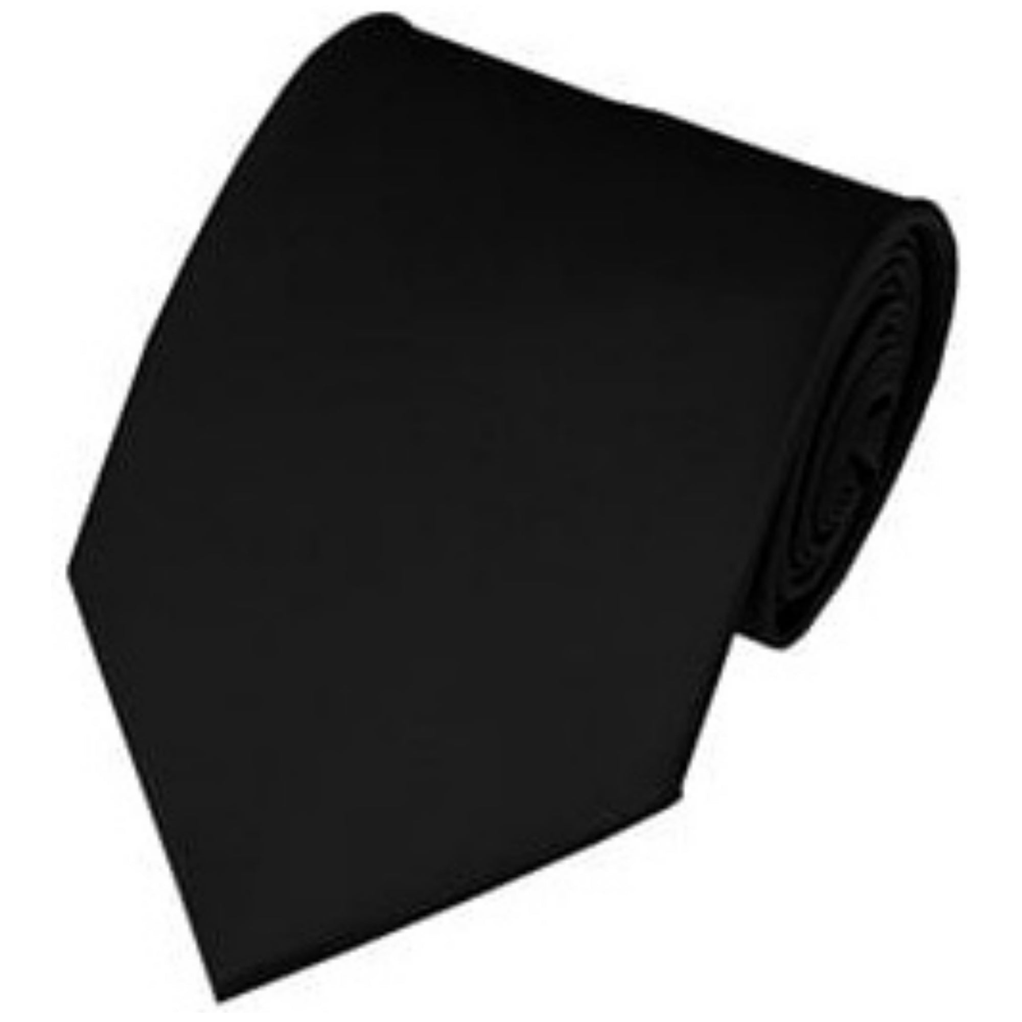 TheDapperTie Solid Color 3.5 Inch Wide And 62 Inch Extra Long Necktie For Big & Tall Men Neck Tie TheDapperTie Black  