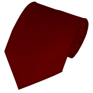 TheDapperTie Solid Color 3.5 Inch Wide And 62 Inch Extra Long Necktie For Big & Tall Men Neck Tie TheDapperTie Burgundy  