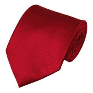TheDapperTie Solid Color 3.5 Inch Wide And 62 Inch Extra Long Necktie For Big & Tall Men Neck Tie TheDapperTie Crimson  