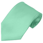 Load image into Gallery viewer, TheDapperTie Solid Color 3.5 Inch Wide And 62 Inch Extra Long Necktie For Big &amp; Tall Men Neck Tie TheDapperTie Aquagreen  

