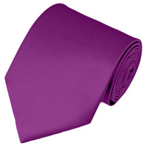 TheDapperTie Solid Color 3.5 Inch Wide And 62 Inch Extra Long Necktie For Big & Tall Men Neck Tie TheDapperTie Plum Violet  