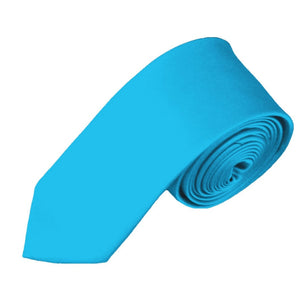 TheDapperTie Boy's Solid Color 2.75 Inch Wide And 48 Inch Long Neckties Neck Tie TheDapperTie Turquoise Blue  
