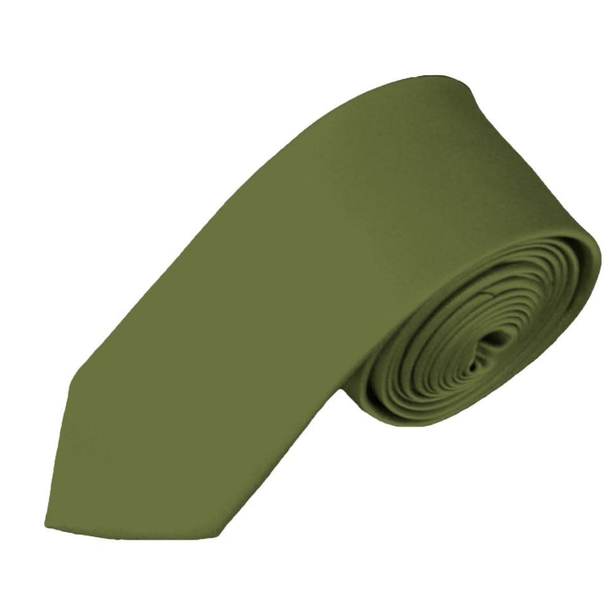 TheDapperTie Boy's Solid Color 2.75 Inch Wide And 48 Inch Long Neckties Neck Tie TheDapperTie Olive Green  