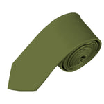Load image into Gallery viewer, TheDapperTie Boy&#39;s Solid Color 2.75 Inch Wide And 48 Inch Long Neckties Neck Tie TheDapperTie Olive Green  
