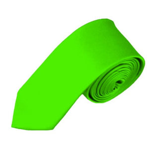 TheDapperTie Boy's Solid Color 2.75 Inch Wide And 48 Inch Long Neckties Neck Tie TheDapperTie Lime Green  