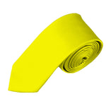 Load image into Gallery viewer, TheDapperTie Boy&#39;s Solid Color 2.75 Inch Wide And 48 Inch Long Neckties Neck Tie TheDapperTie Lemon Yellow  
