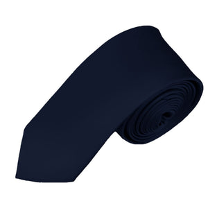 TheDapperTie Boy's Solid Color 2.75 Inch Wide And 48 Inch Long Neckties Neck Tie TheDapperTie Navy Blue  