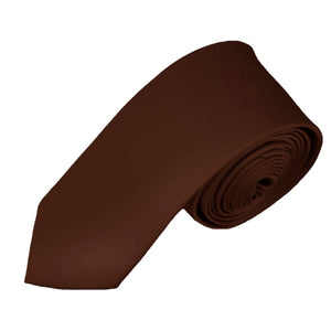 TheDapperTie Boy's Solid Color 2.75 Inch Wide And 48 Inch Long Neckties Neck Tie TheDapperTie Brown  