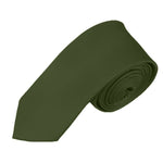 Load image into Gallery viewer, TheDapperTie Boy&#39;s Solid Color 2.75 Inch Wide And 48 Inch Long Neckties Neck Tie TheDapperTie Dark Olive  
