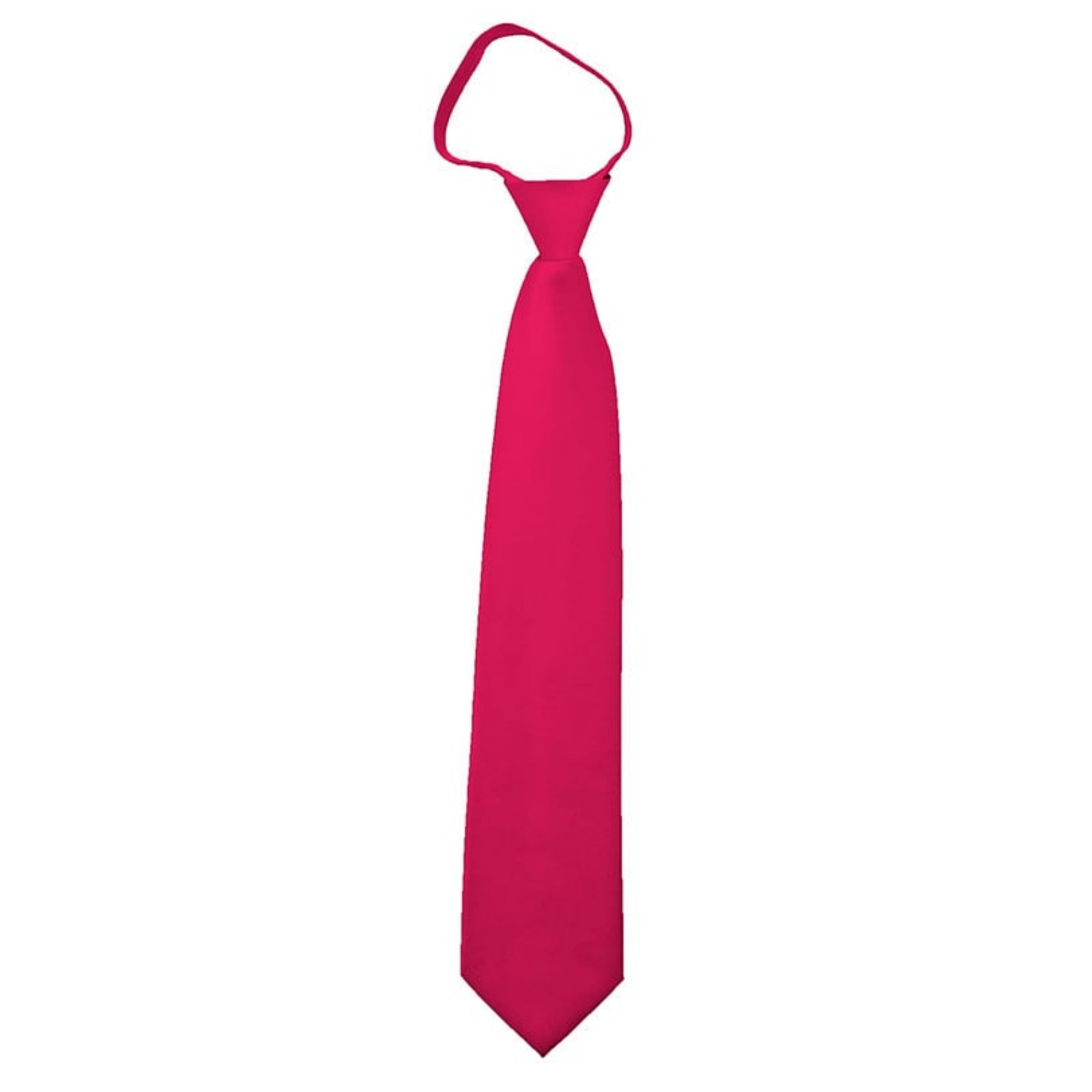 TheDapperTie Men's Solid Color Zipper Neckties 17 Inch Or 20 Inch Dapper Neckwear TheDapperTie Fuchsia 3 Inch W x 17 Inch L 