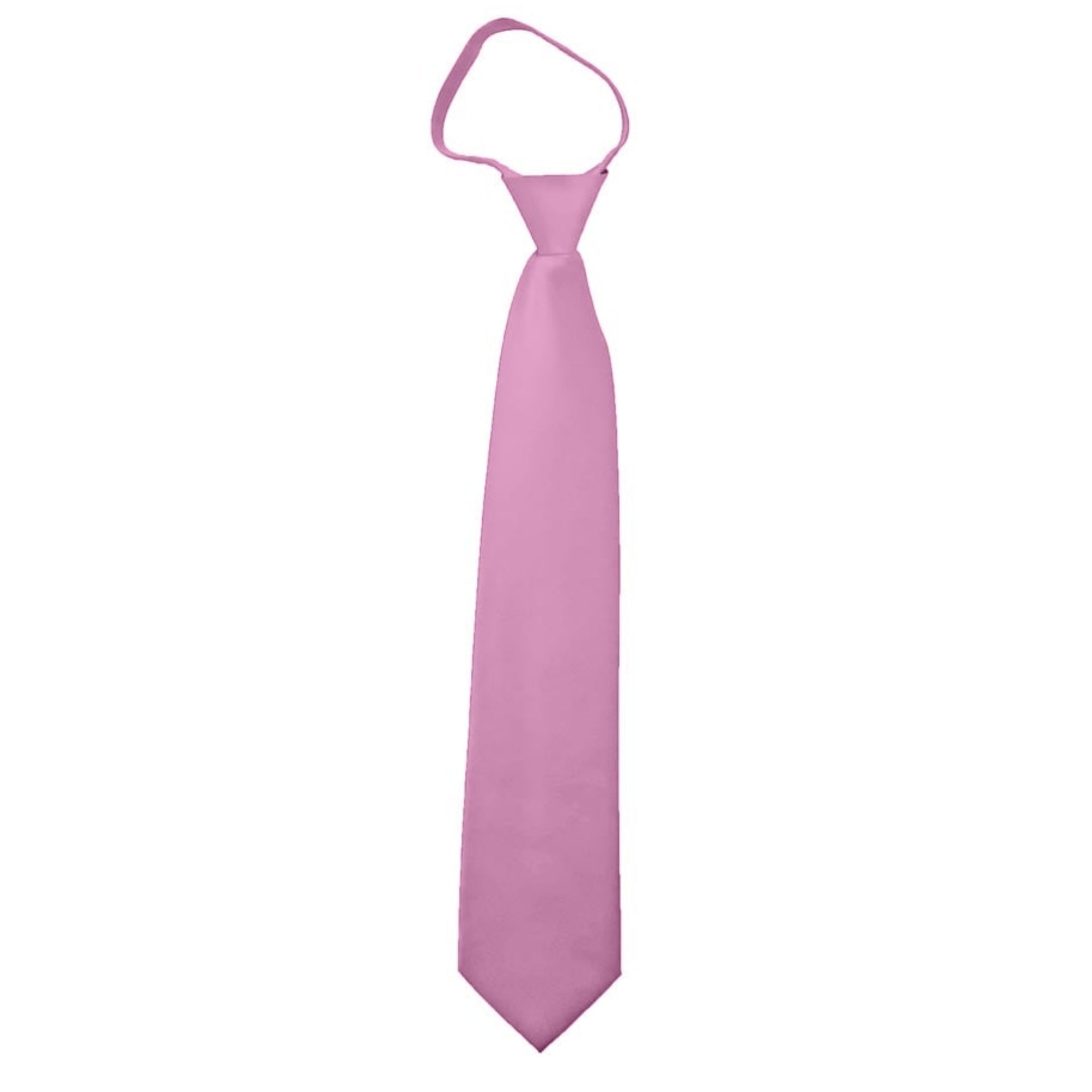 TheDapperTie Men's Solid Color Zipper Neckties 17 Inch Or 20 Inch Dapper Neckwear TheDapperTie Dusty Pink 3 Inch W x 17 Inch L 