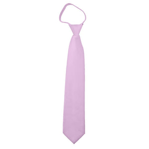 TheDapperTie Men's Solid Color Zipper Neckties 17 Inch Or 20 Inch Dapper Neckwear TheDapperTie Light Pink 3 Inch W x 17 Inch L 
