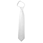 Load image into Gallery viewer, TheDapperTie Men&#39;s Solid Color Zipper Neckties 17 Inch Or 20 Inch Dapper Neckwear TheDapperTie White 3 Inch W x 17 Inch L 
