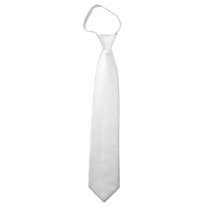 TheDapperTie Men's Solid Color Zipper Neckties 17 Inch Or 20 Inch Dapper Neckwear TheDapperTie White 3 Inch W x 17 Inch L 