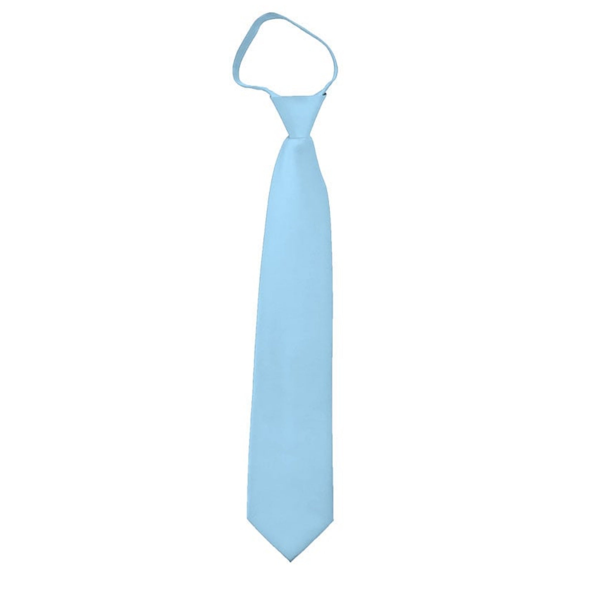 TheDapperTie Men's Solid Color Zipper Neckties 17 Inch Or 20 Inch Dapper Neckwear TheDapperTie Powder Blue 3 Inch W x 17 Inch L 