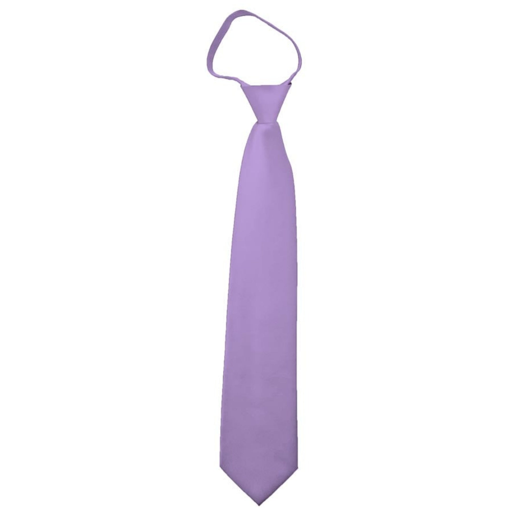 TheDapperTie Men's Solid Color Zipper Neckties 17 Inch Or 20 Inch Dapper Neckwear TheDapperTie Lavender 3 Inch W x 17 Inch L 