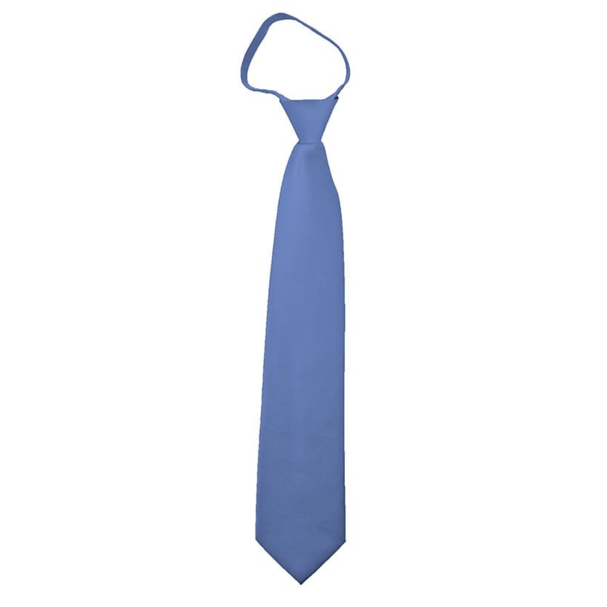 TheDapperTie Men's Solid Color Zipper Neckties 17 Inch Or 20 Inch Dapper Neckwear TheDapperTie Steel Blue 3 Inch W x 17 Inch L 