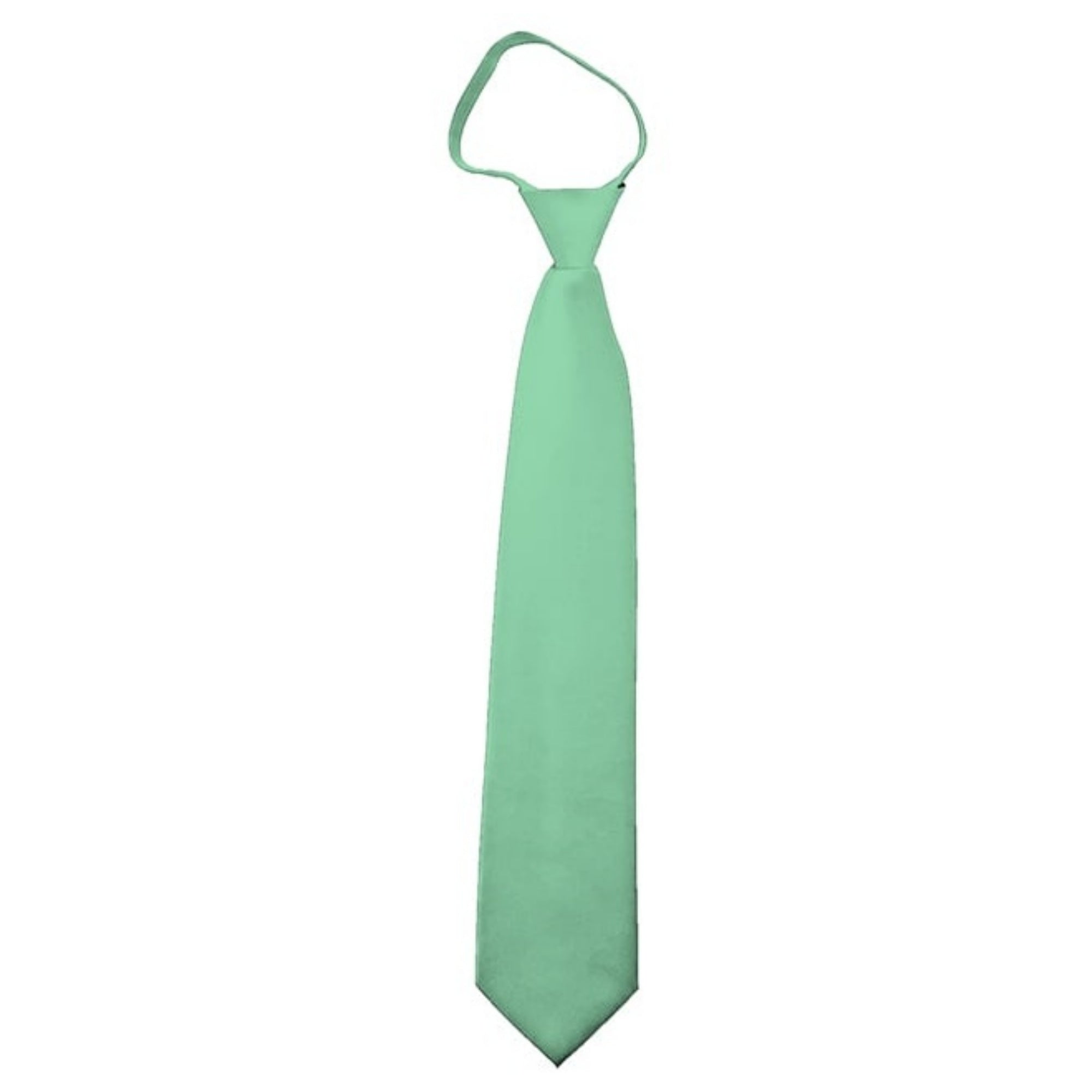 TheDapperTie Men's Solid Color Zipper Neckties 17 Inch Or 20 Inch Dapper Neckwear TheDapperTie Mint Green 3 Inch W x 17 Inch L 