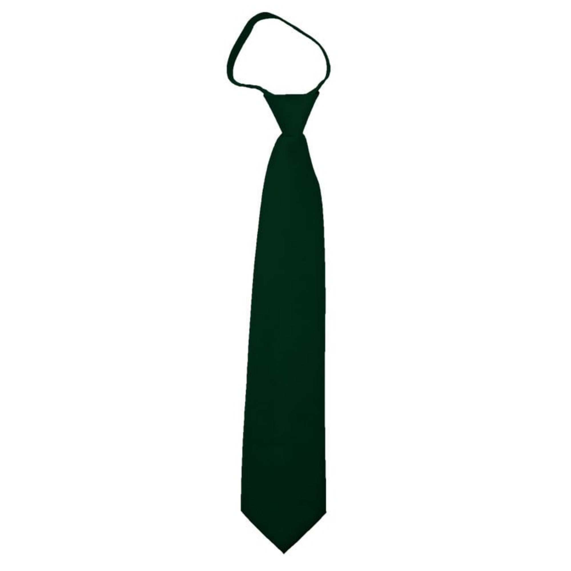TheDapperTie Men's Solid Color Zipper Neckties 17 Inch Or 20 Inch Dapper Neckwear TheDapperTie Forest Green 3 Inch W x 17 Inch L 