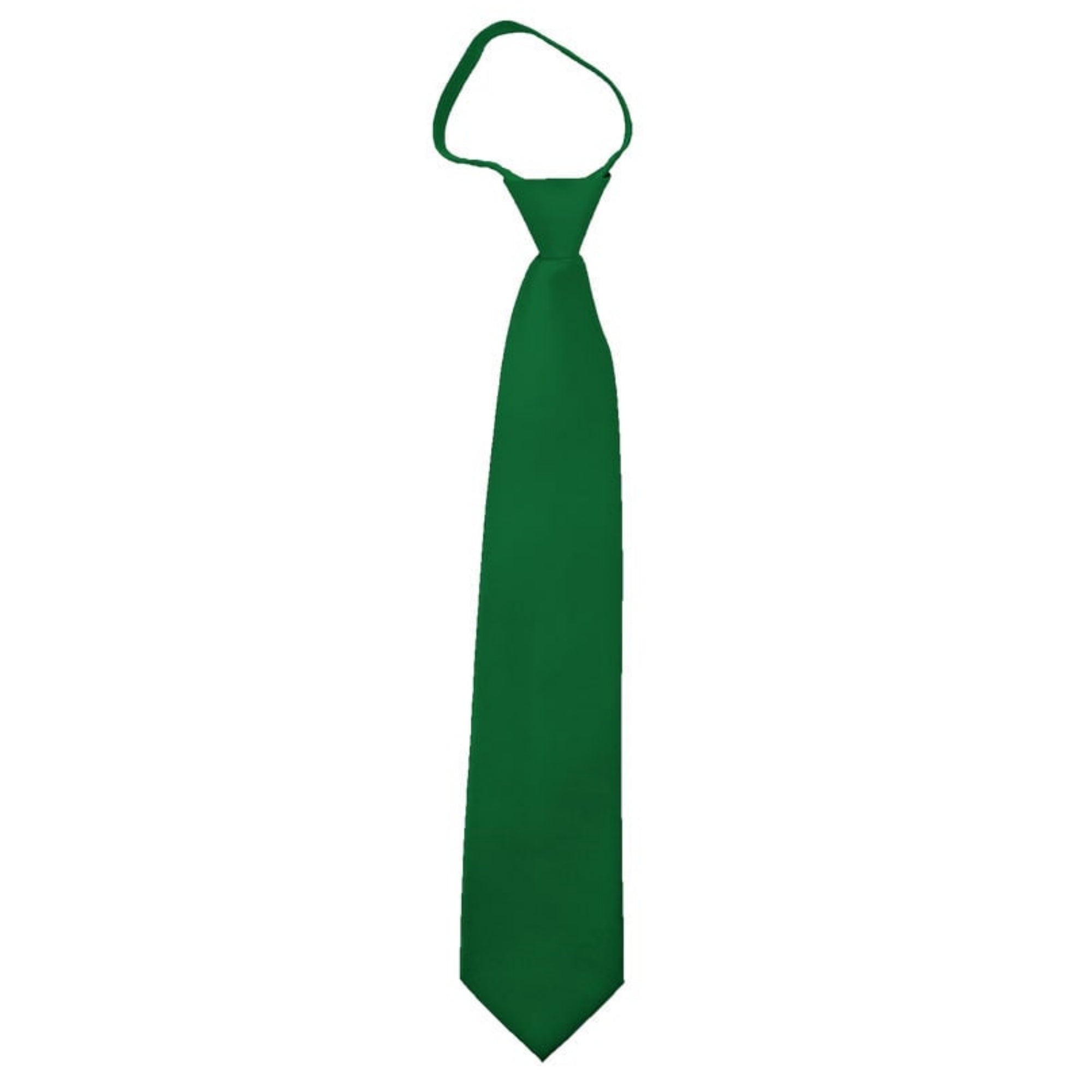 TheDapperTie Men's Solid Color Zipper Neckties 17 Inch Or 20 Inch Dapper Neckwear TheDapperTie Kelly Green 3 Inch W x 17 Inch L 