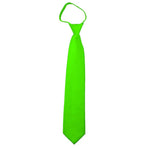 Load image into Gallery viewer, TheDapperTie Men&#39;s Solid Color Zipper Neckties 17 Inch Or 20 Inch Dapper Neckwear TheDapperTie Lime Green 3 Inch W x 17 Inch L 
