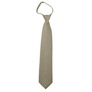 TheDapperTie Men's Solid Color Zipper Neckties 17 Inch Or 20 Inch Dapper Neckwear TheDapperTie Beige 3 Inch W x 17 Inch L 