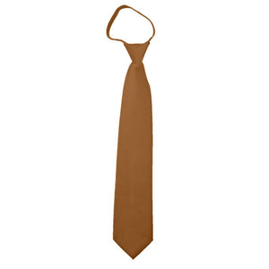 TheDapperTie Men's Solid Color Zipper Neckties 17 Inch Or 20 Inch Dapper Neckwear TheDapperTie Copper 3 Inch W x 17 Inch L 