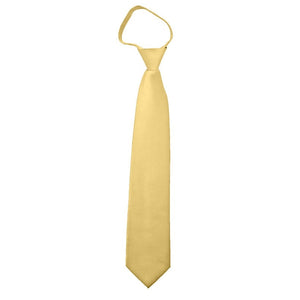 TheDapperTie Men's Solid Color Zipper Neckties 17 Inch Or 20 Inch Dapper Neckwear TheDapperTie Light Yellow 3 Inch W x 17 Inch L 